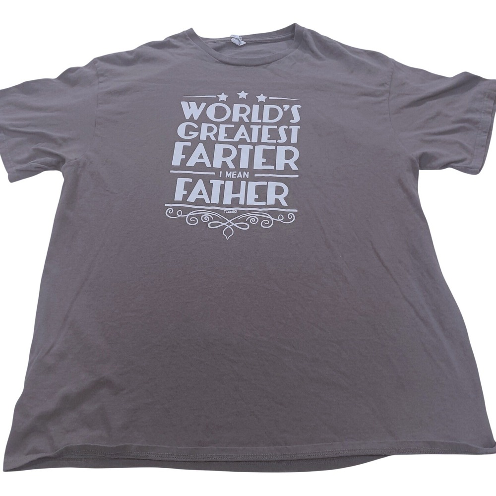 Delta Pro Weight Worlds Greatest Farter Father Graphic T-Shirt XL Mens Gray Tee